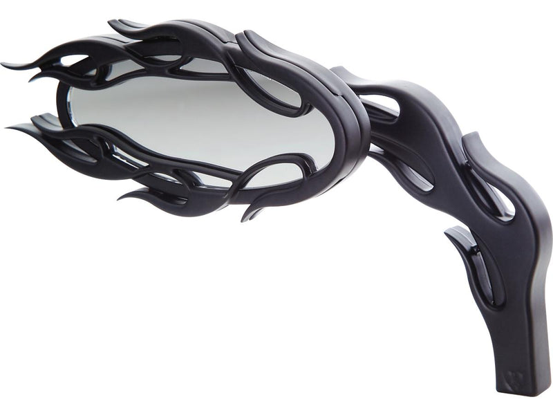 Flamed Micro Left Mirror Black Powder Coated