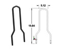 Lowboy Sissy Bar Upright Black - W: 8.75" x H:19.84"