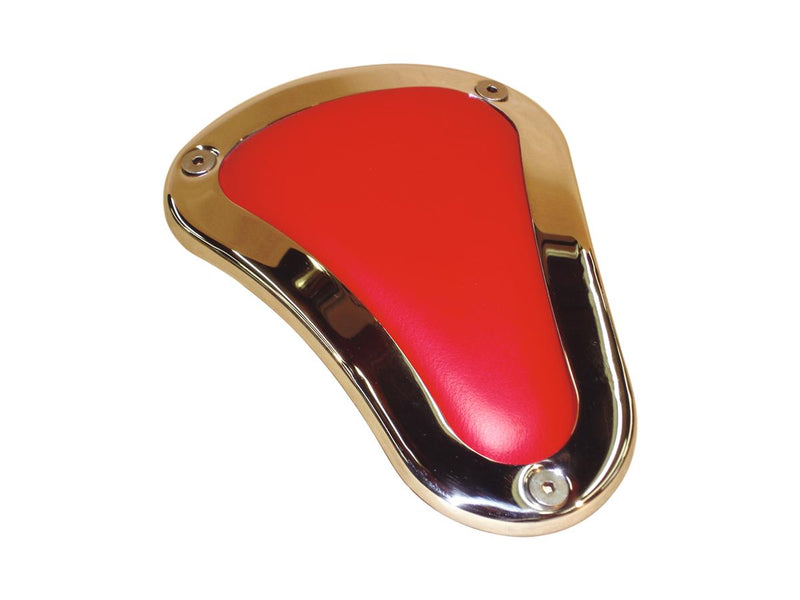 Hard Ass Pillion Pad Red Stainless Steel Vinyl