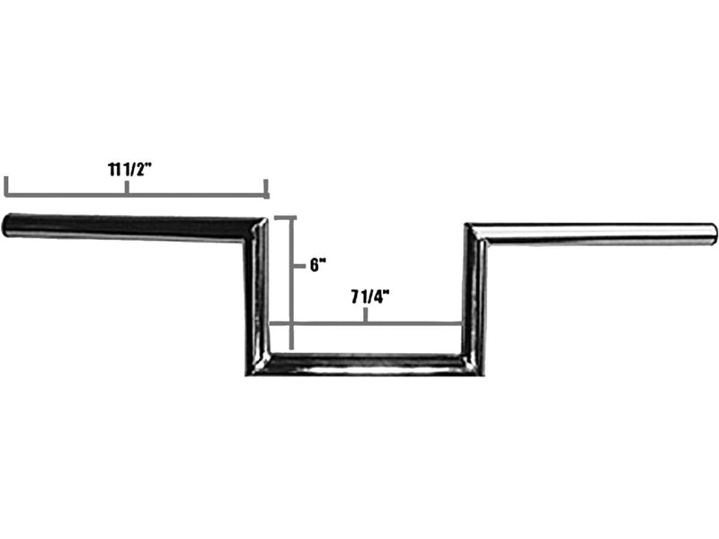 60s Wide Style Non-Dimpled Handlebar - 6 x 1 Inch