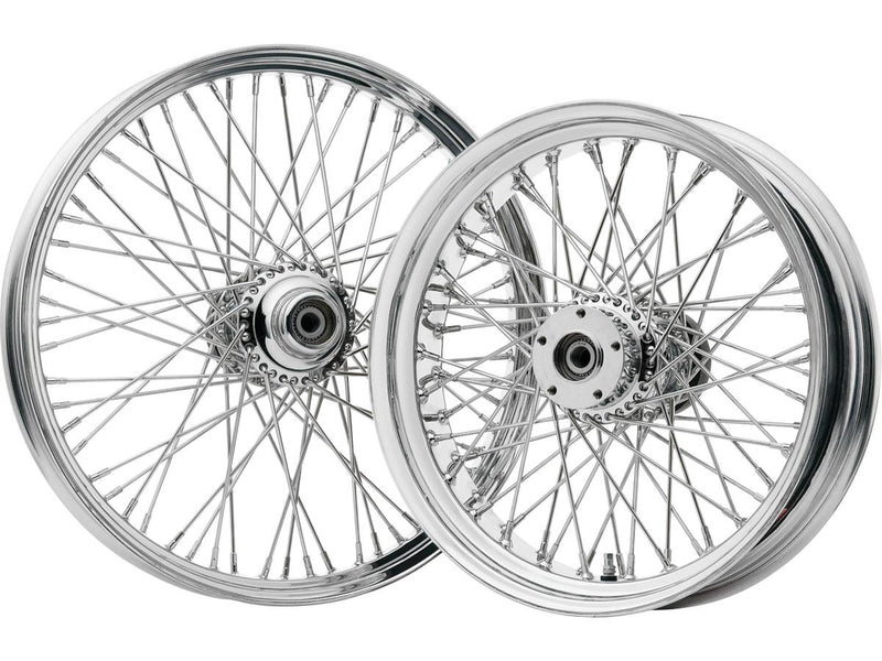 60 Spoke 1" Axle Chrome Custom Frame With 250 Tyre Centre Spokes - 18 x 8.50
