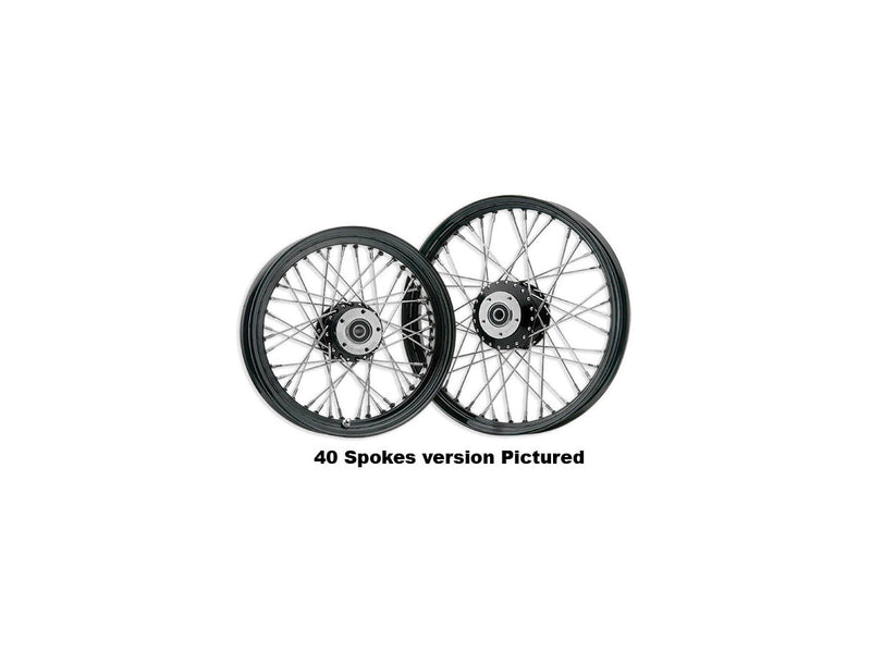 80-Spoke Black Wheels - 18 x 3.50 Inch