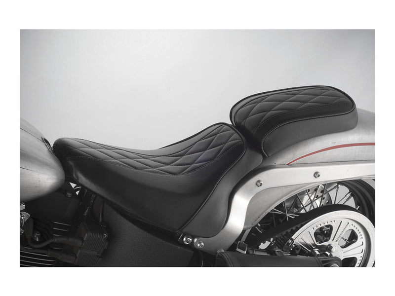 Hot Rod Series Bel-Air Diamond Pleated Pillion Pad Black Vinyl