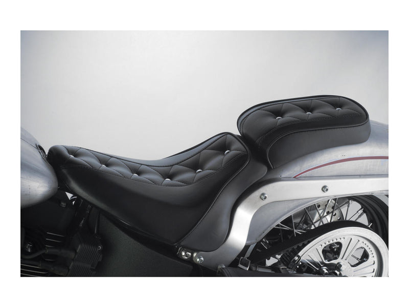 Bare Bones Avanti Buttoned Pillion Pad Black Vinyl