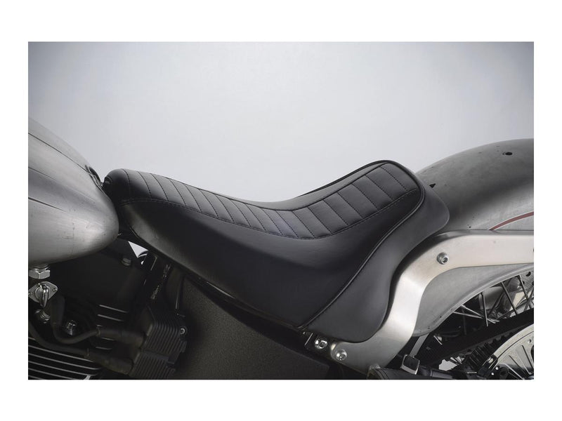 Bare Bones Daddy-O Solo Seat Black Vinyl For 08-17 Softail