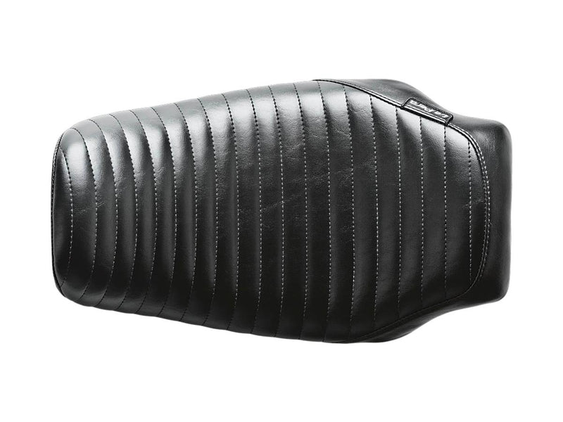 Bare Bones Solo Seat Pleated Stitch Black Vinyl For 04-06, 10-20 Sportster