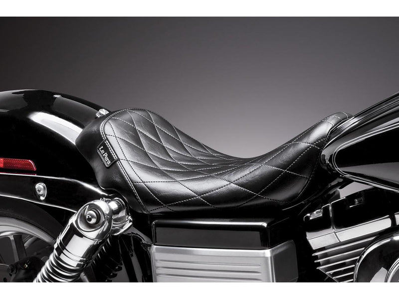 Bare Bones Solo Seat Diamond Stitch Black Vinyl For 06-17 Dyna