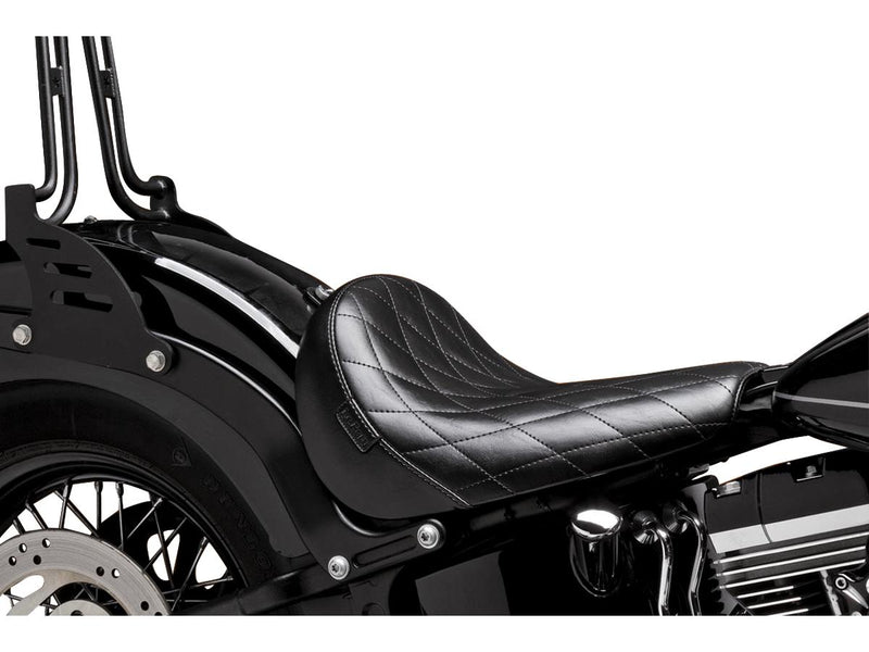 Bare Bones Solo Seat Diamond Stitch Black Vinyl For 11-12 FXS, 12, 14-15 FLS