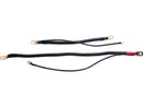 Mega Battery Cables With 12" Auxiliary Wire 10" Positive Black