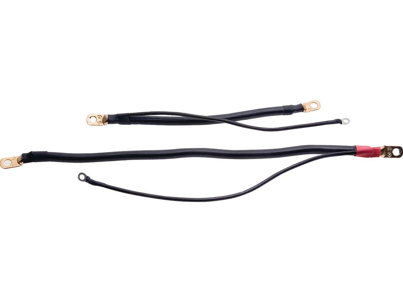 Mega Battery Cables With 12" Auxiliary Wire 12" Positive Black