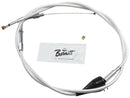 Platinum Idle Cable With Switch For Cruise Control Models 90 Degree Stainless Steel Clear Coated Chrome Look 25 Inch/12 5/8 Inch