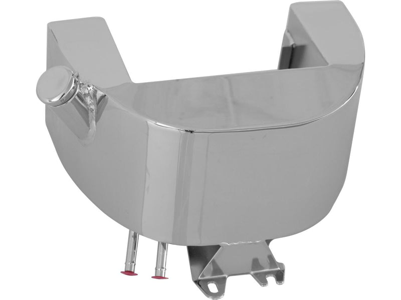 3.5 Quart Custom Wrap Around Side-Fill Oil Tank With Push-On Hose Barbs Chrome