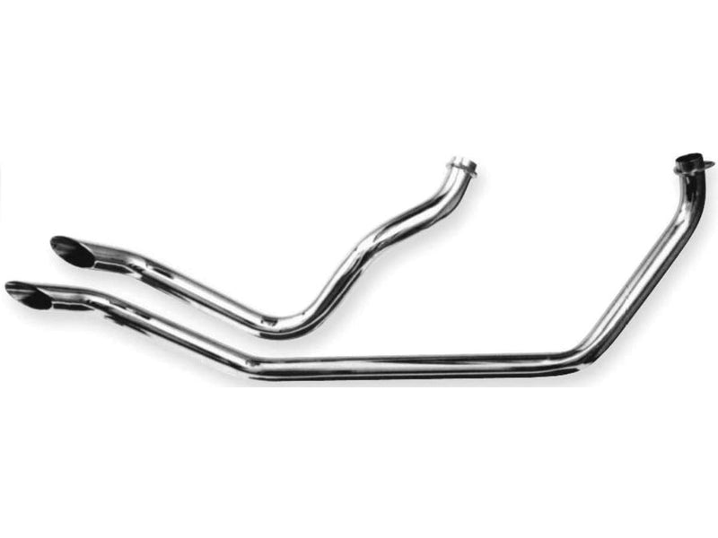 Gooseneck 2-Piece Drag Pipes Shovel Engine In Rigid Frame Chrome - 1.75 Inch