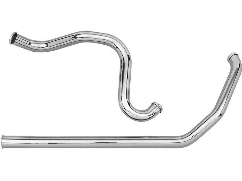 Single Cross-Over Panhaed & Shovel Headers 2 Pieces Chrome - 1.75 Inch