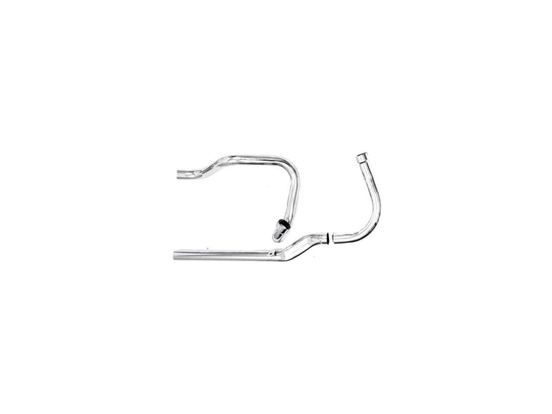 Single Cross-Over Panhead Headers 3 Pieces Front Squish Chrome - 1.75 Inch