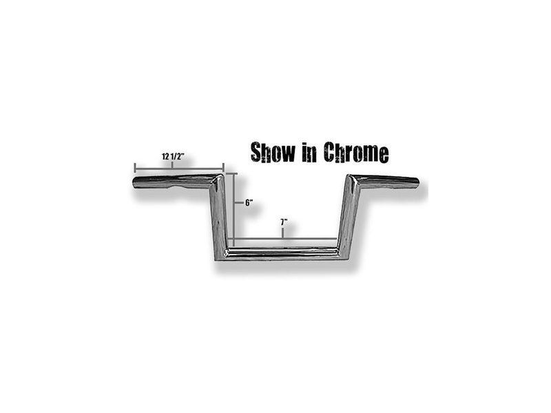 60s Narrow Style Handlebar Black Powder Coated - 6 x 1 Inch