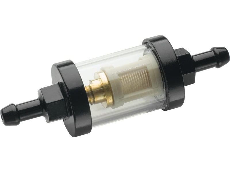 See-Flow Glass Fuel Filter 1/4 Inch Fuel Lines Black