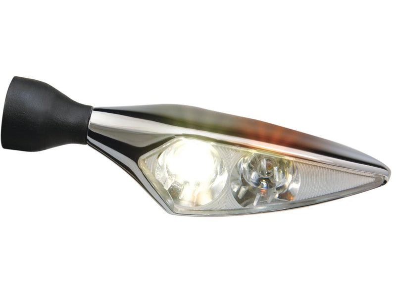 Micro Rhombus PL Titan LED Turn Signal / Position Light Front Left Titanium Polished Clear LED