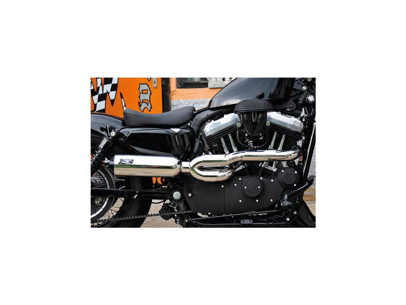 Bomb V2 Exhaust System Black Smooth Heat Shield Polished Adjustable High End Cap Black - 4"