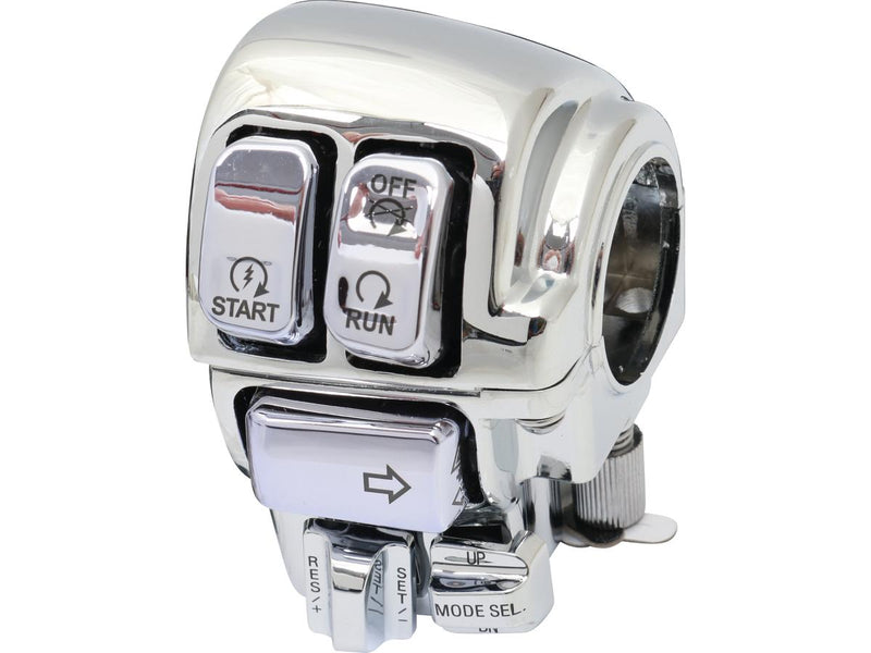 Backlit Hand Control Switch & Housing Kit With Audio & Cruise Control Chrome