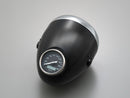 Vintage Headlight Black Powder Coated H4 Chrome Bezel - 5-3/4 Inch