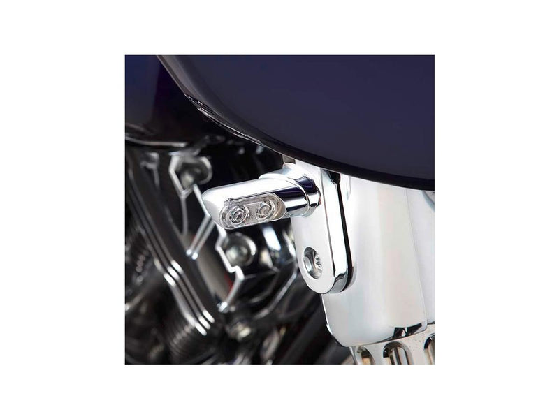 Direct Bolt-On LED Turn Signal Amber LED Configuration Chrome Clear LED
