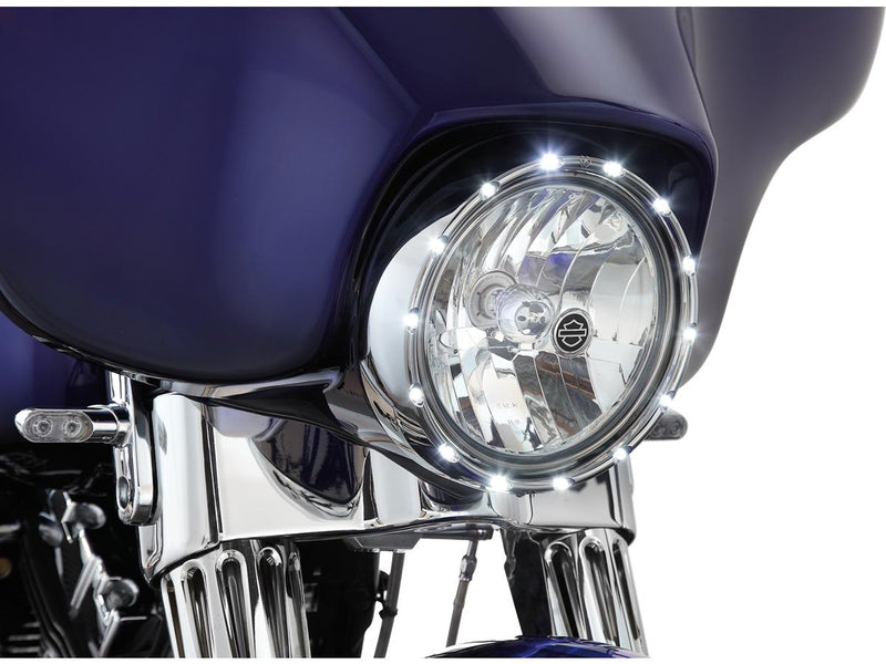 Fire Ring Headlight Bezel Chrome For 14-15 FLSTNSE