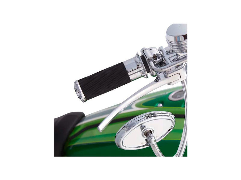 Beveled Fusion Grips Chrome Throttle Cables - 1 Inch