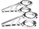CNC Aluminium Headlamp Bracket Set For 38-41mm Forks Chrome