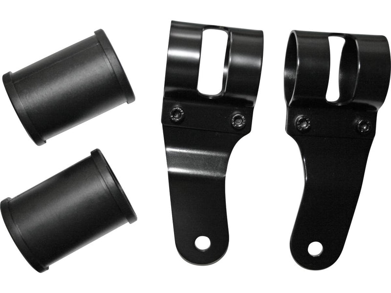 Fork Sidemount Headlight Mount With Rubber Spacer Black Satin - 38-42mm