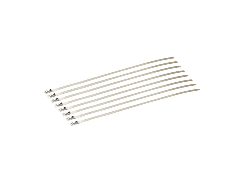 Exhaust Wrap Stainless Steel Locking Ties 8 Inch Long 3/16 Inch Wide - Pack Of 8