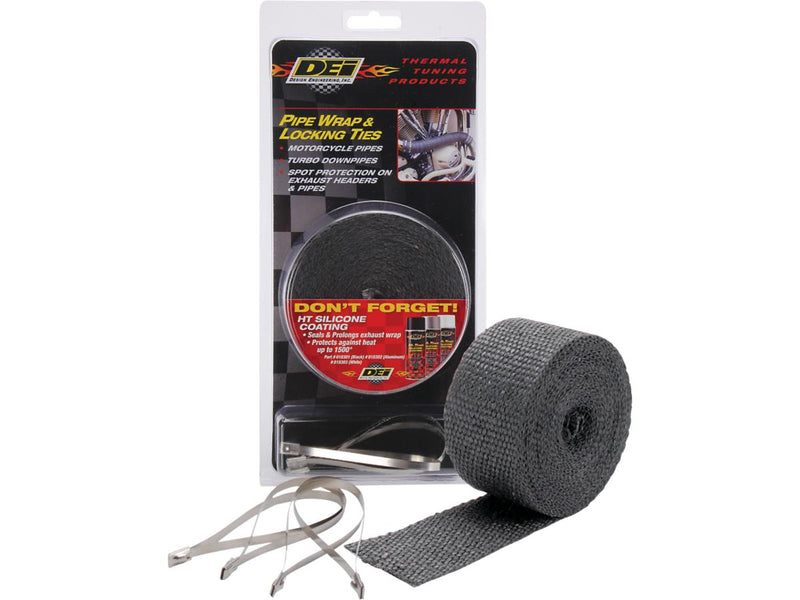 Exhaust Wrap & Tie Kit Black - 2" x 25 Ft