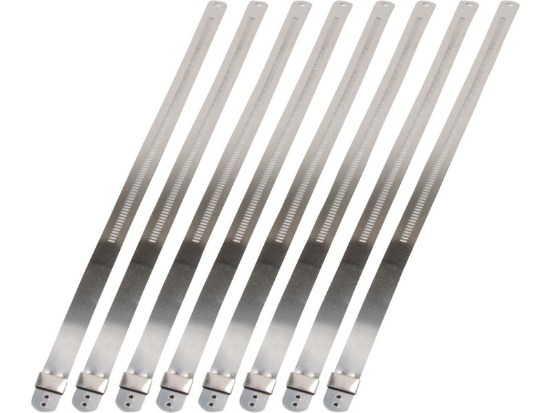 Exhaust Wrap Stainless Steel Locking Ties 9 Inch Long 12Mm Wide - Pack Of 8