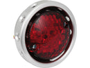 Retro Drilled LED Rucklicht Without Bracket Aluminum Black LED Red Lens