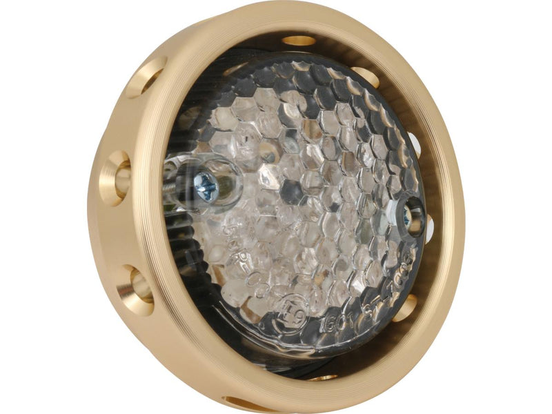 Retro Drilled LED Taillight Without Bracket Brass Brass Clear LED