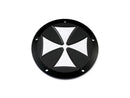 Iron Cross Derby Cover 5-Hole Black Satin For 99-17 Dyna