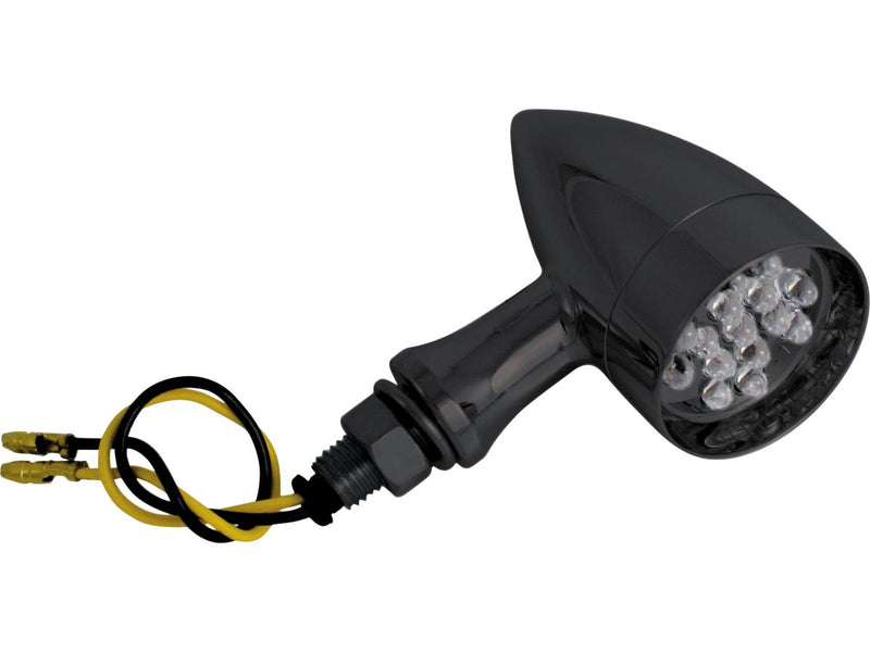 Star LED Turn Signal Black Satin Clear LED