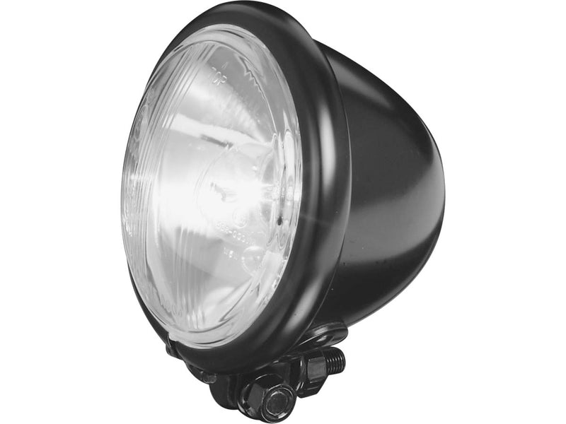 Bates Style Headlight Black Powder Coated Bilux - 4.5 Inch