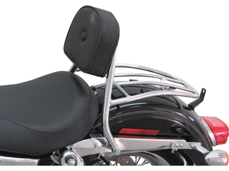 Driver Sissy Bar With Pad & Rack Chrome