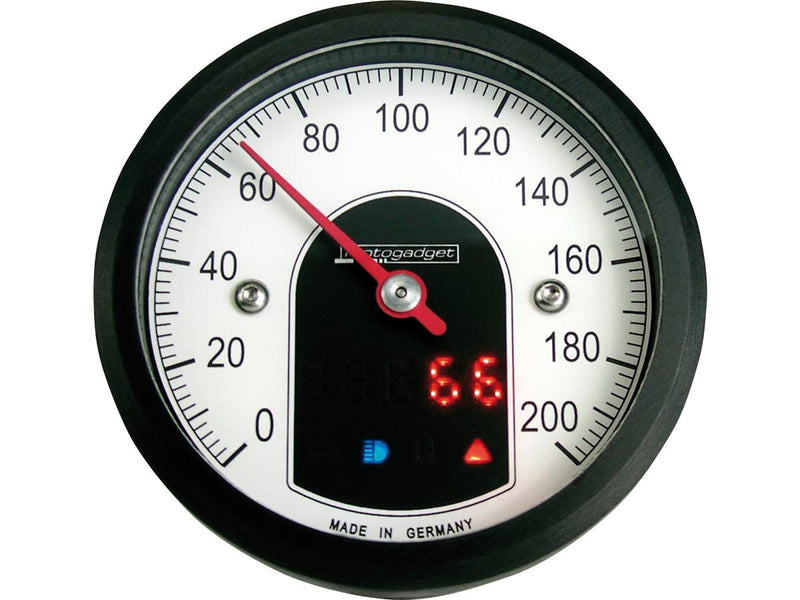Motoscope Tiny Speedometer Black / Black - 49.0mm