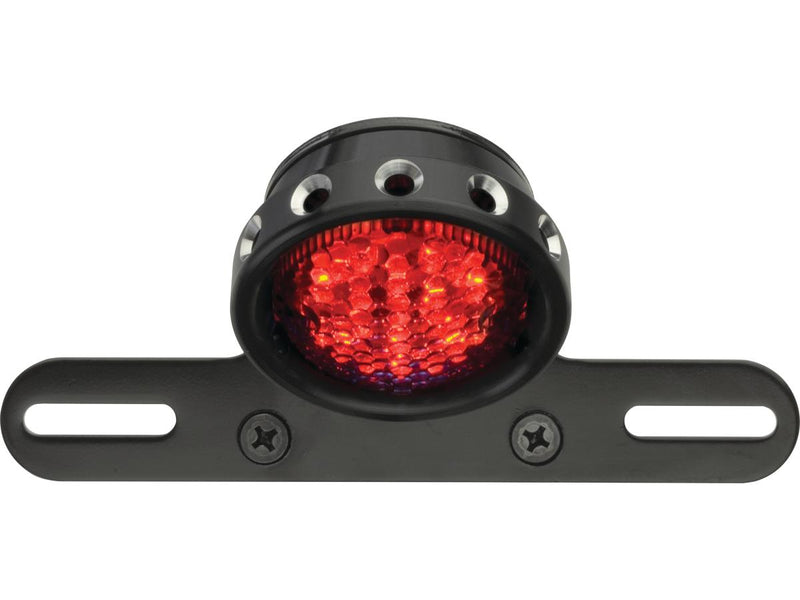 Retro Drilled Rucklicht With Bracket Black LED Red Lens