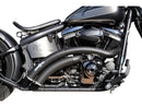 Hot Shot E3 Rainbow Down Under Exhaust System Black Coated For 87-16 Softail