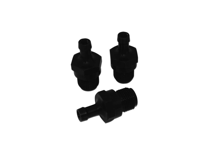 Oil Line Fitting TC Aluminium Black - Set Of 3