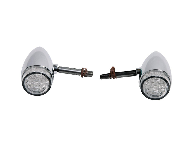 Softtouch Grip Set With LED Front & Rear Turn Signals Aluminium - 1 Inch