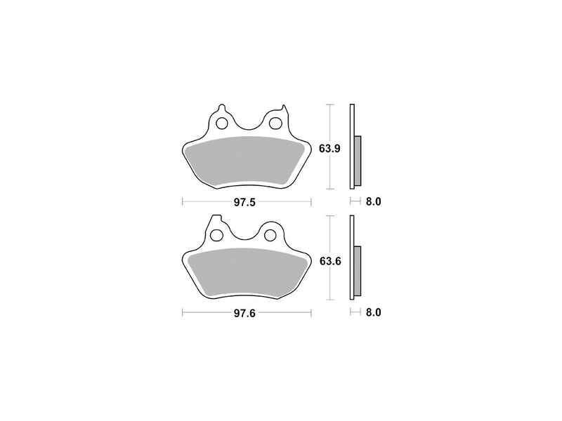 Sinter Street Replacement Rear Brake Pads Sinter For 06 FLSTFSE2