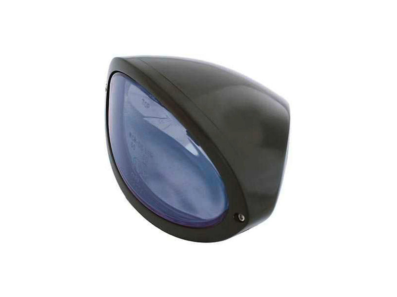 Iowa Headlight Oval Black Blue Lens