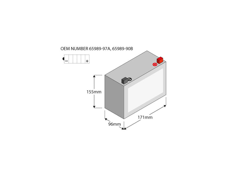 Power AGM Battery ETX16L - 325 A / 19.0 Ah