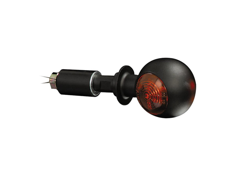 Bulls-Eye Bar End Turn Signal Black Orange Halogen