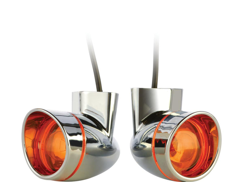 Bullet Visor Turn Signal Chrome Amber