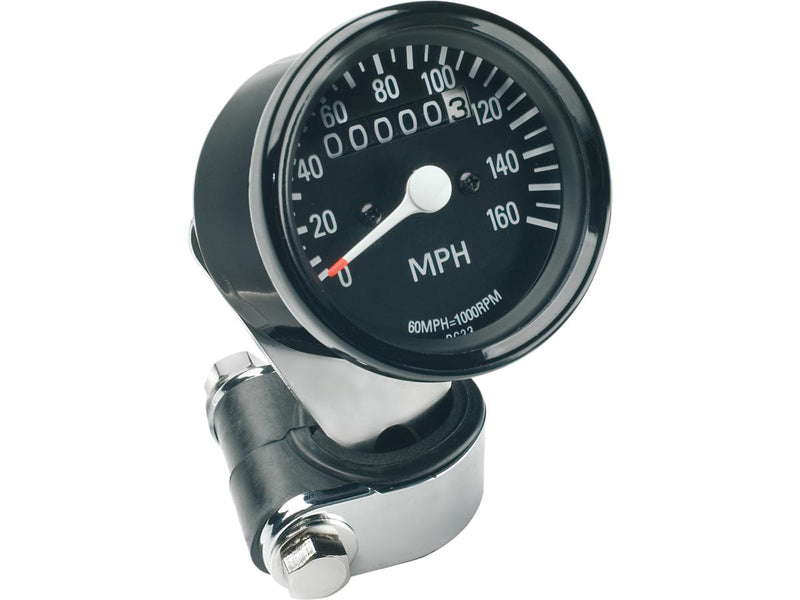 Mini Speedometers With Resettable Odometers Scale: 140 Mph Ratio 2:1 Black